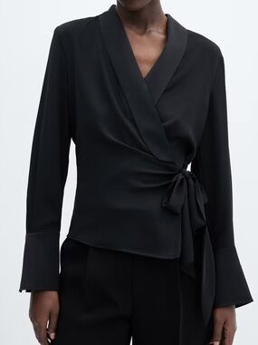 Wrapped lapel blouse